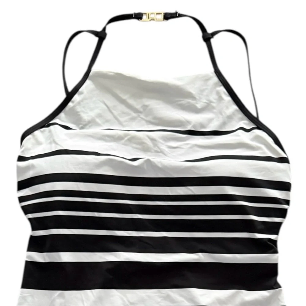 Ralph Lauren Striped High-Neck One-Piece